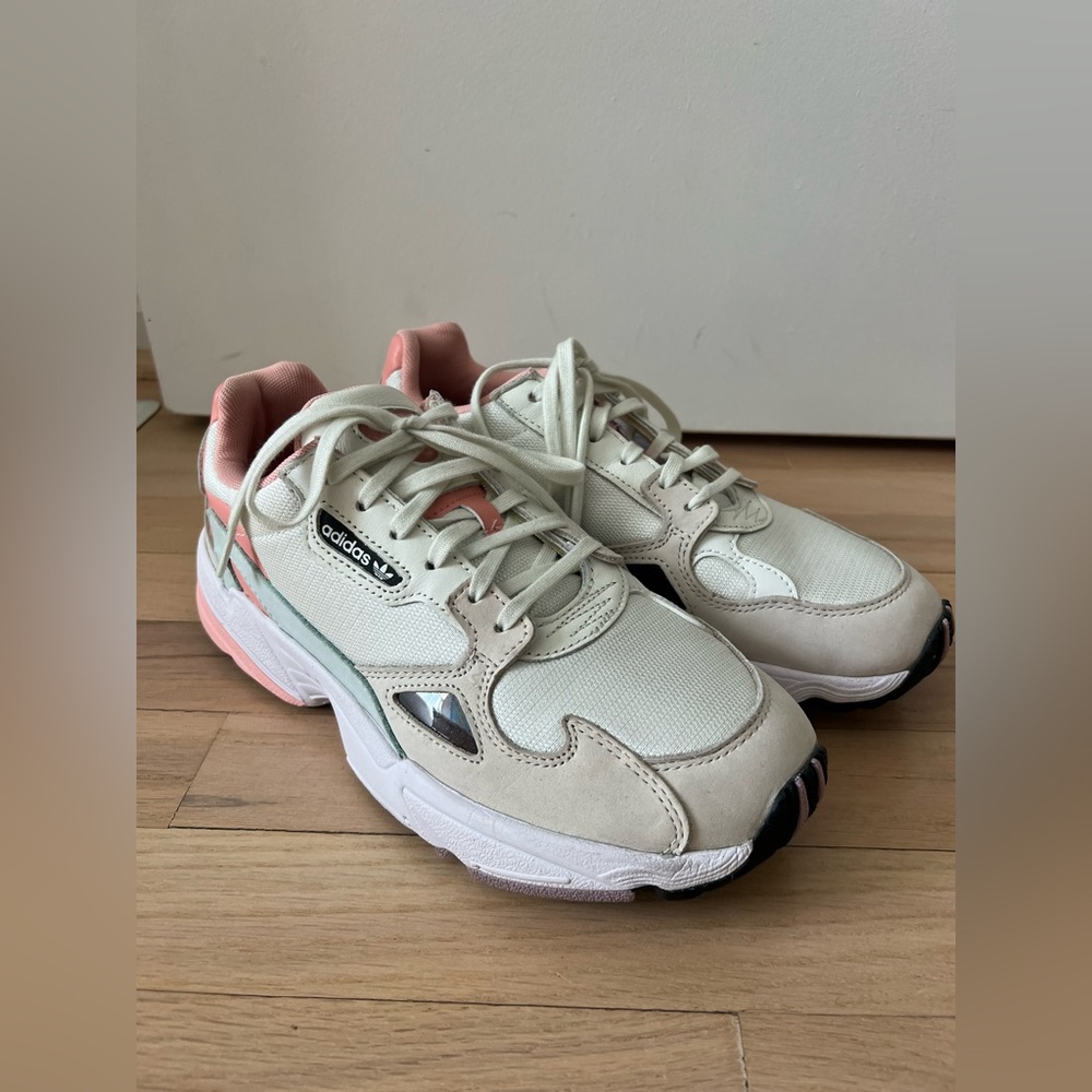 Adidas Beige and Coral Sneakers